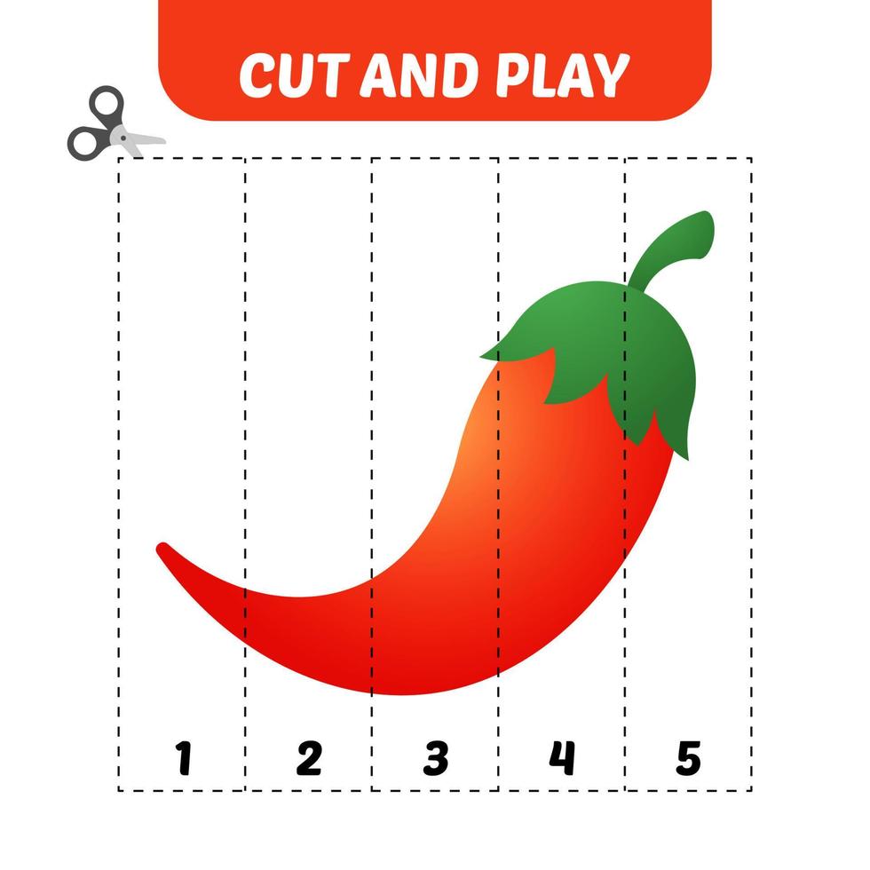 cut and play for kids, chilli vector