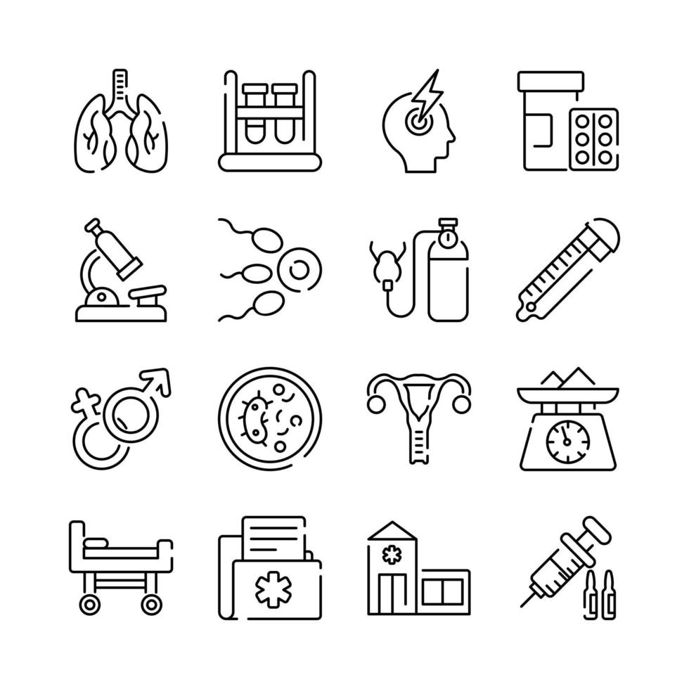 Medical Icons, Healthcare Vector, Hospital Collection Set. vector