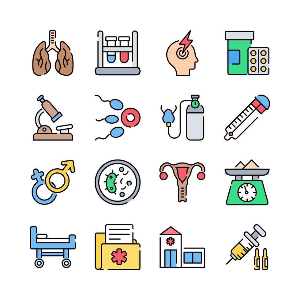 iconos médicos, vector de salud, conjunto de colección de hospital.