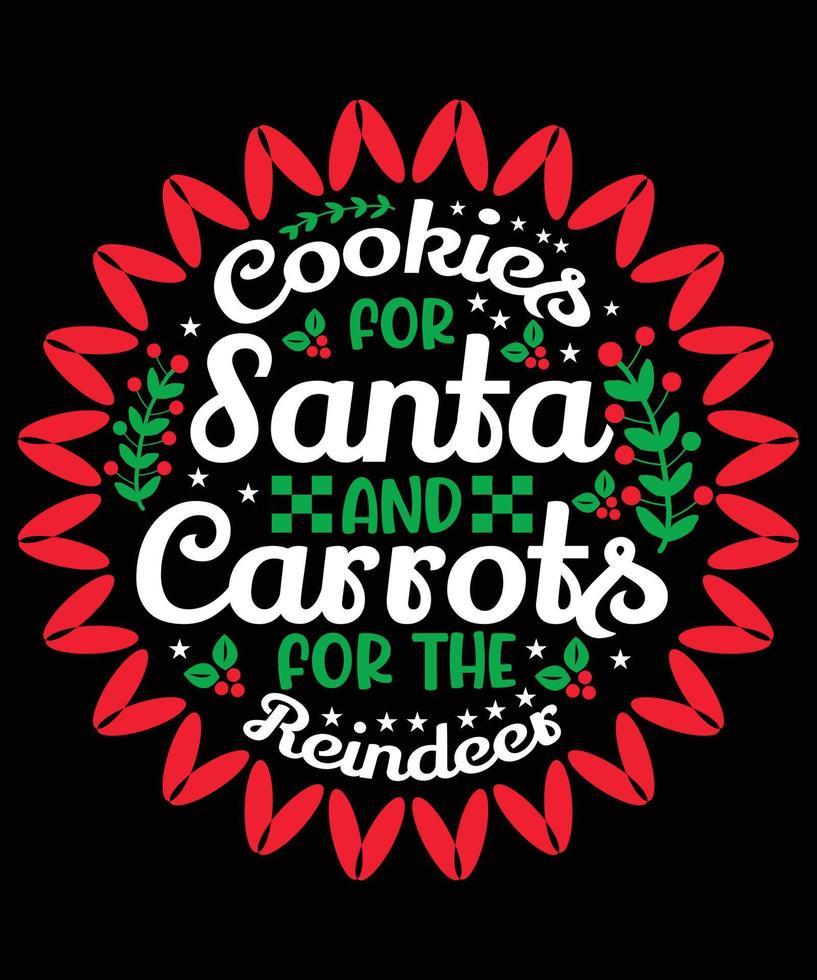 galletas para santa y zanahorias para el reno vector