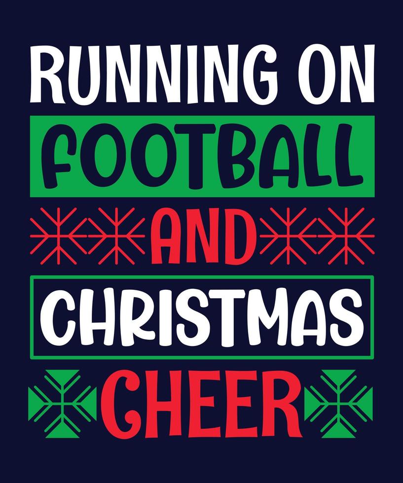 Running on football and Christmas Cheer vector