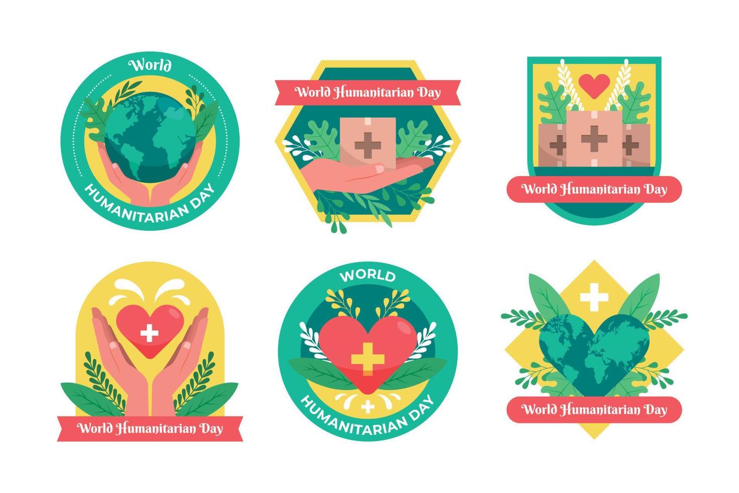 World Humanitarian Day Badge vector