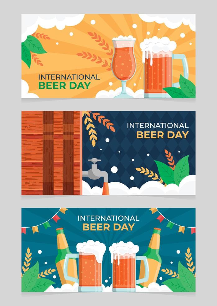 pancartas del día internacional de la cerveza vector