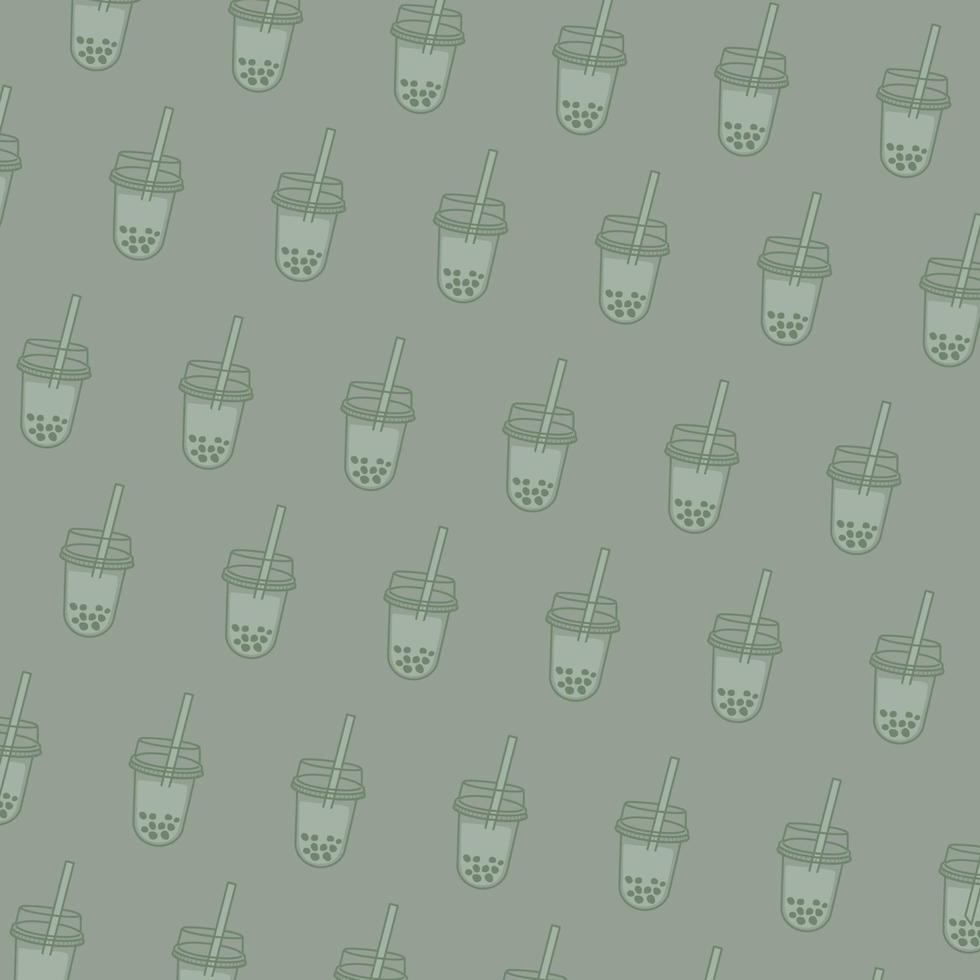 Bubble milk tea vector pattern background. Bubble milk tea cartoon. Bubble milk tea seamless.