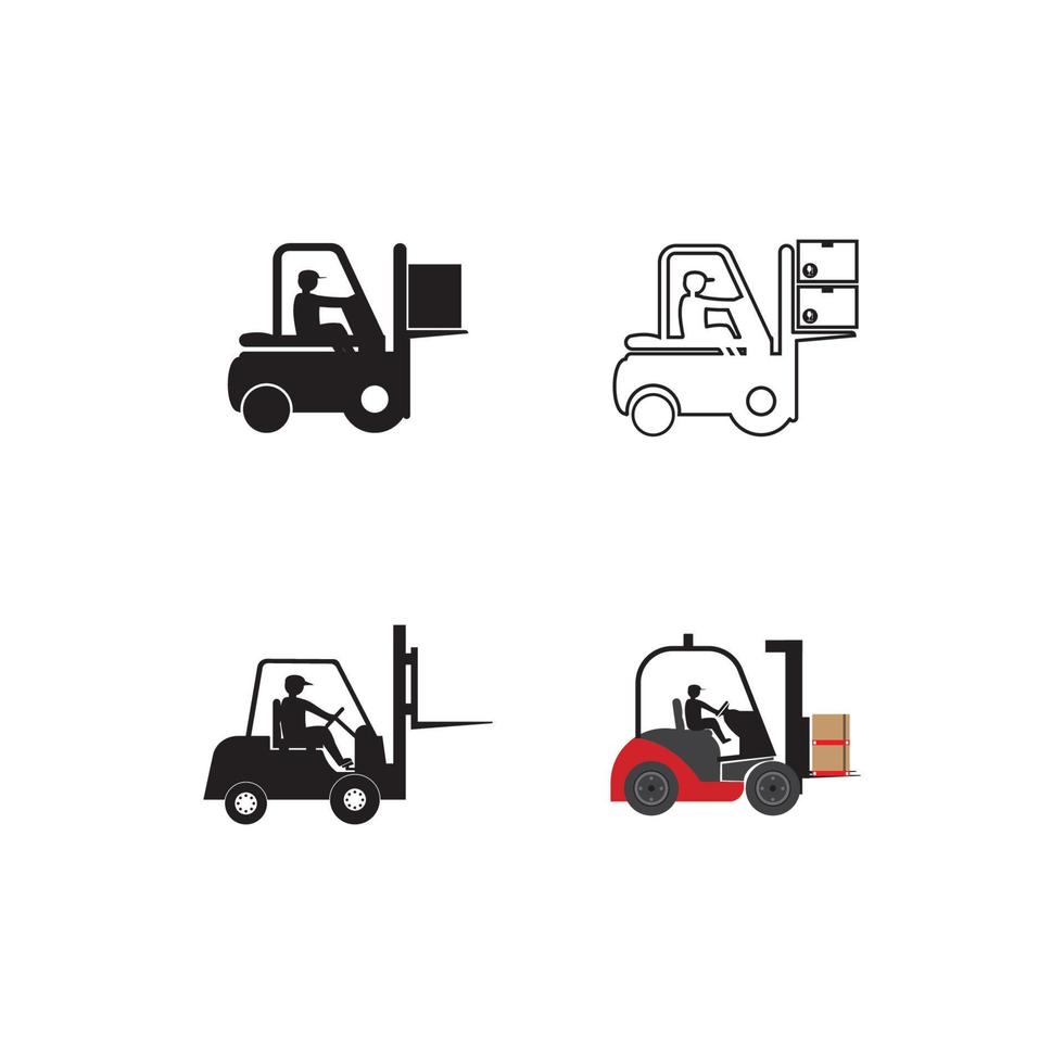 forklift icon vector illustration logo design