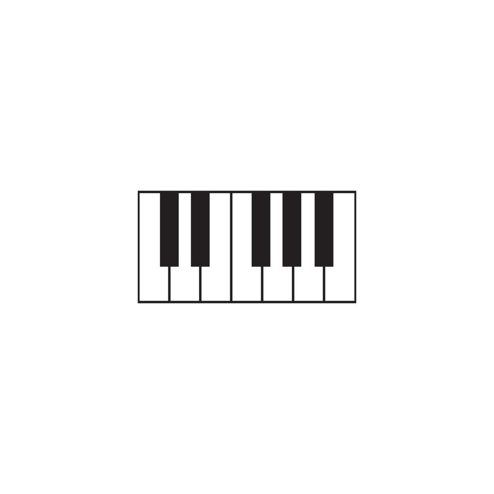 plantilla de logotipo de ilustración de vector de icono de piano.