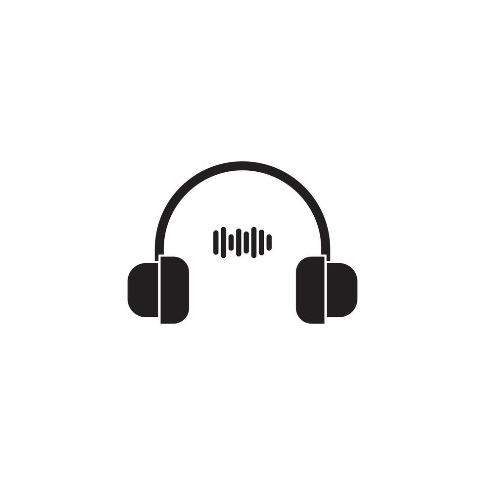 plantilla de diseño de ilustración de vector de logotipo de auriculares.