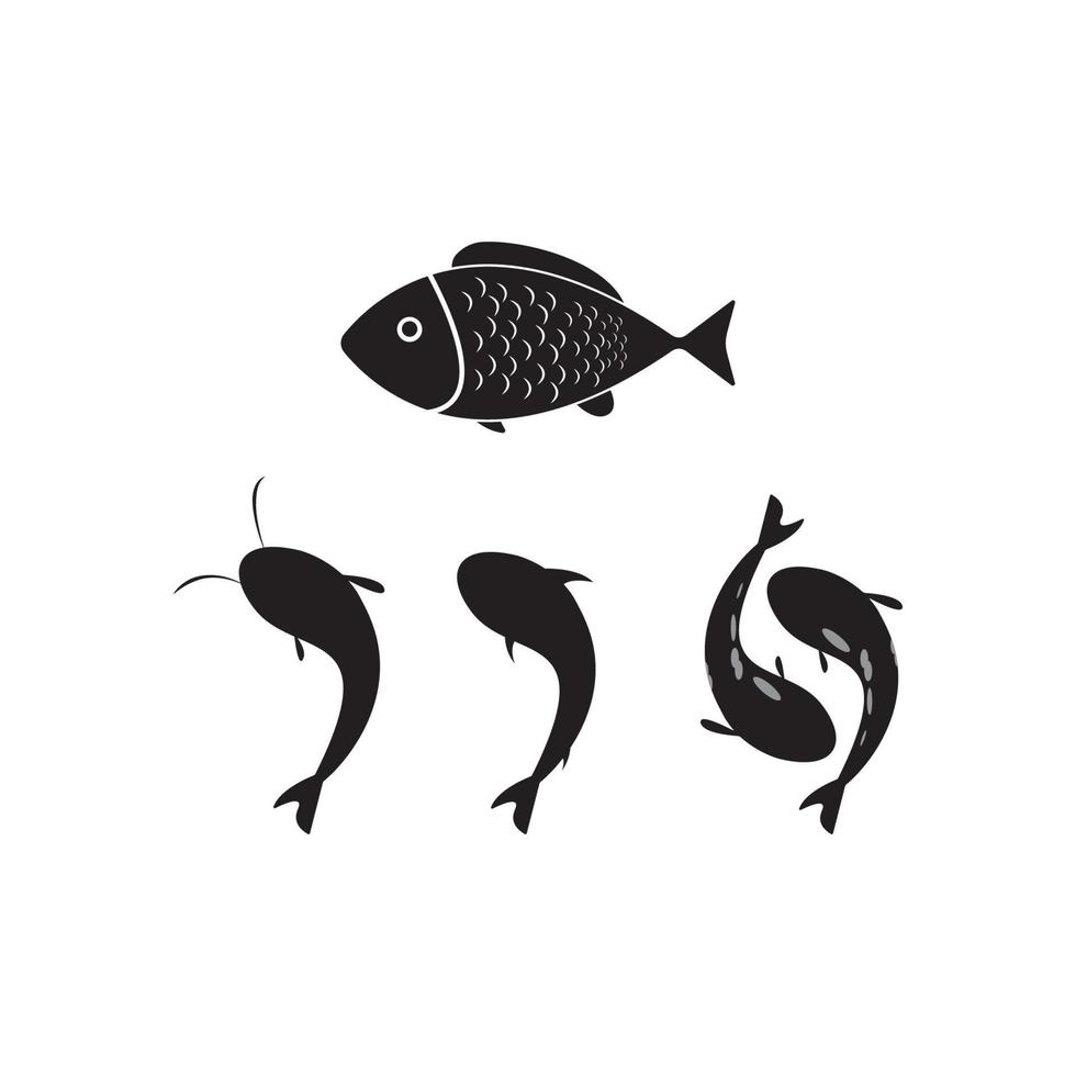 plantilla de diseño de ilustración vectorial del logotipo de pescado. vector