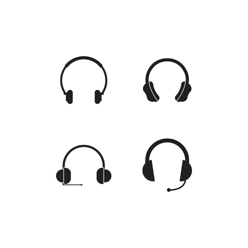 headphone logo vector illustration design template.