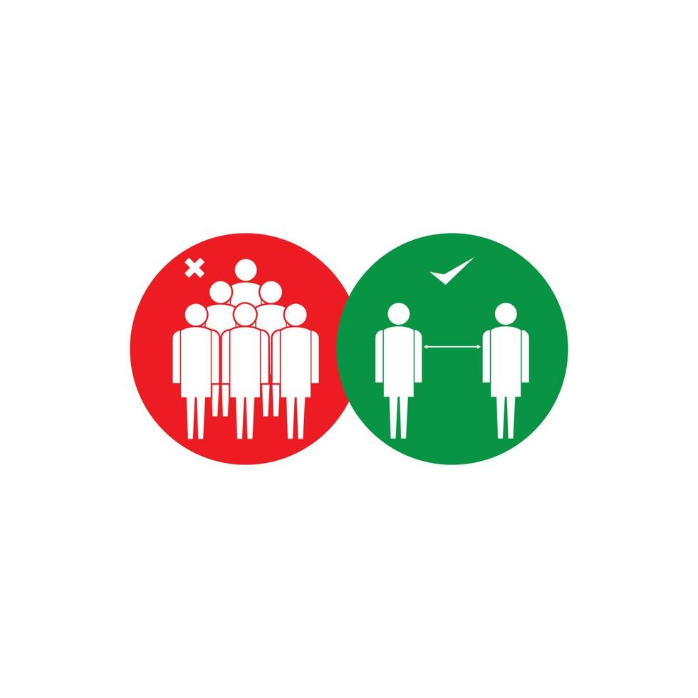 Social distancing Icon vector illustration design template.