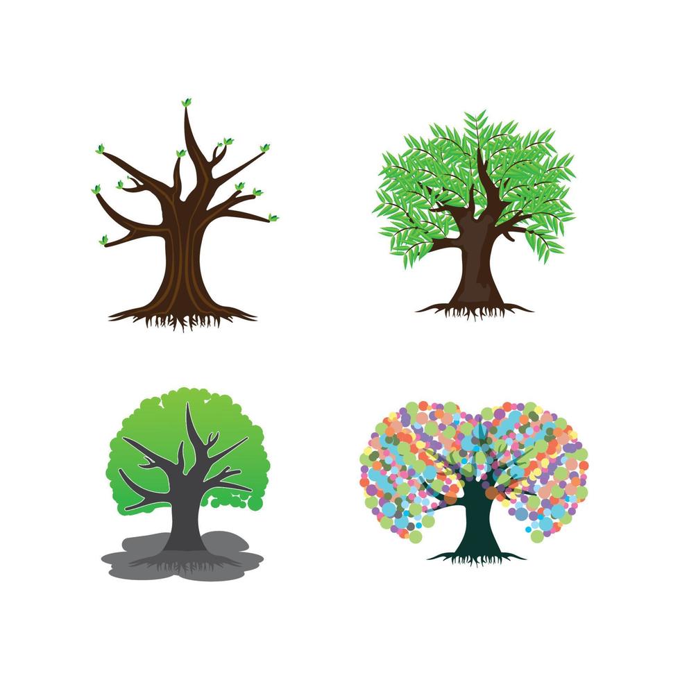 Tree logo vector illustration design template.