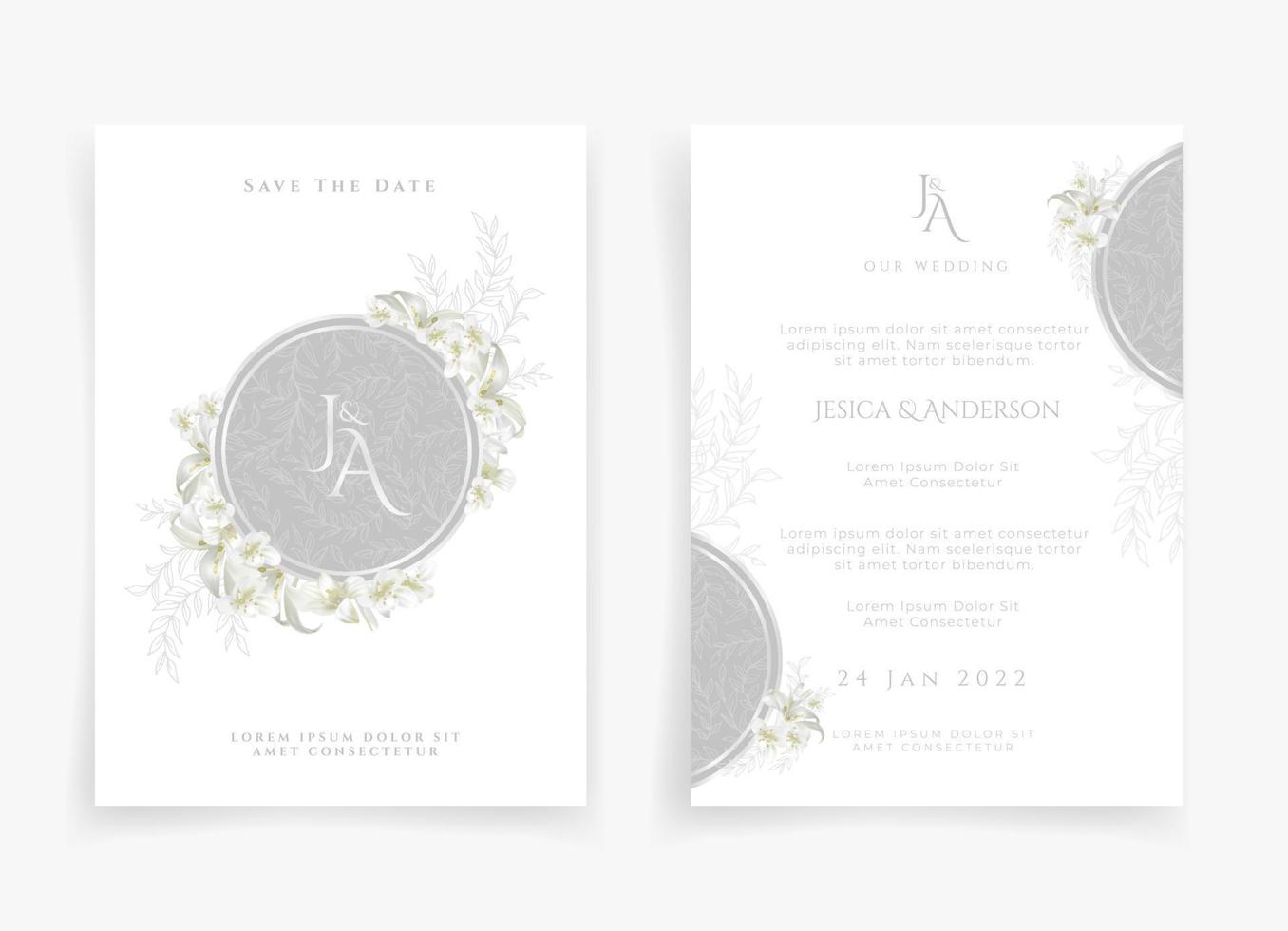 wedding invitation card 9 vector