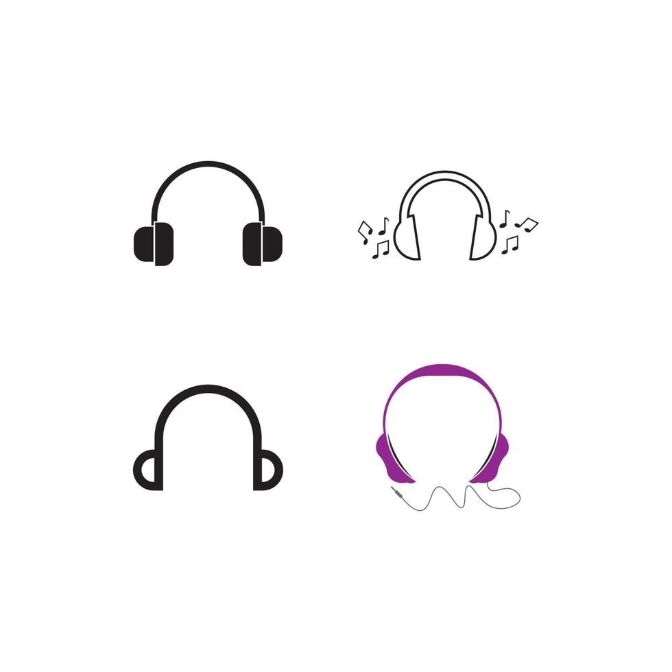 plantilla de diseño de ilustración de vector de logotipo de auriculares.