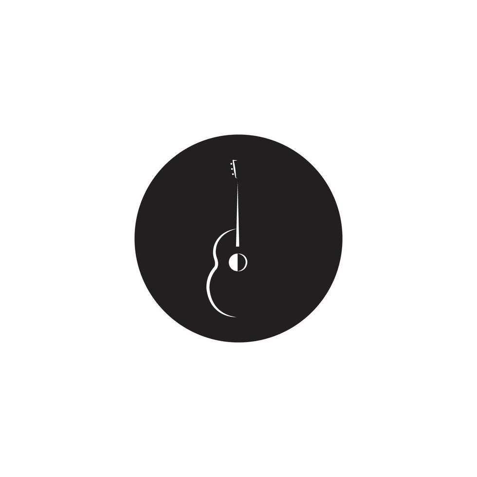 guitar logo vector illustration design template.