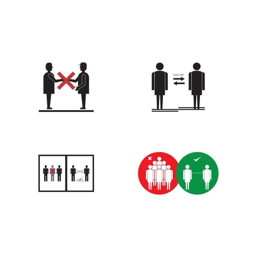 Social distancing Icon vector illustration design template.