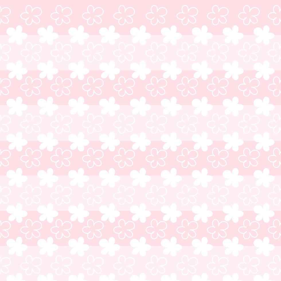 Cute flower pattern. Pink flower on white background. vector