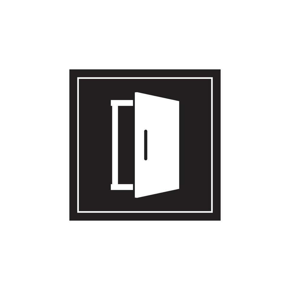 plantilla de diseño de vector de icono de puerta