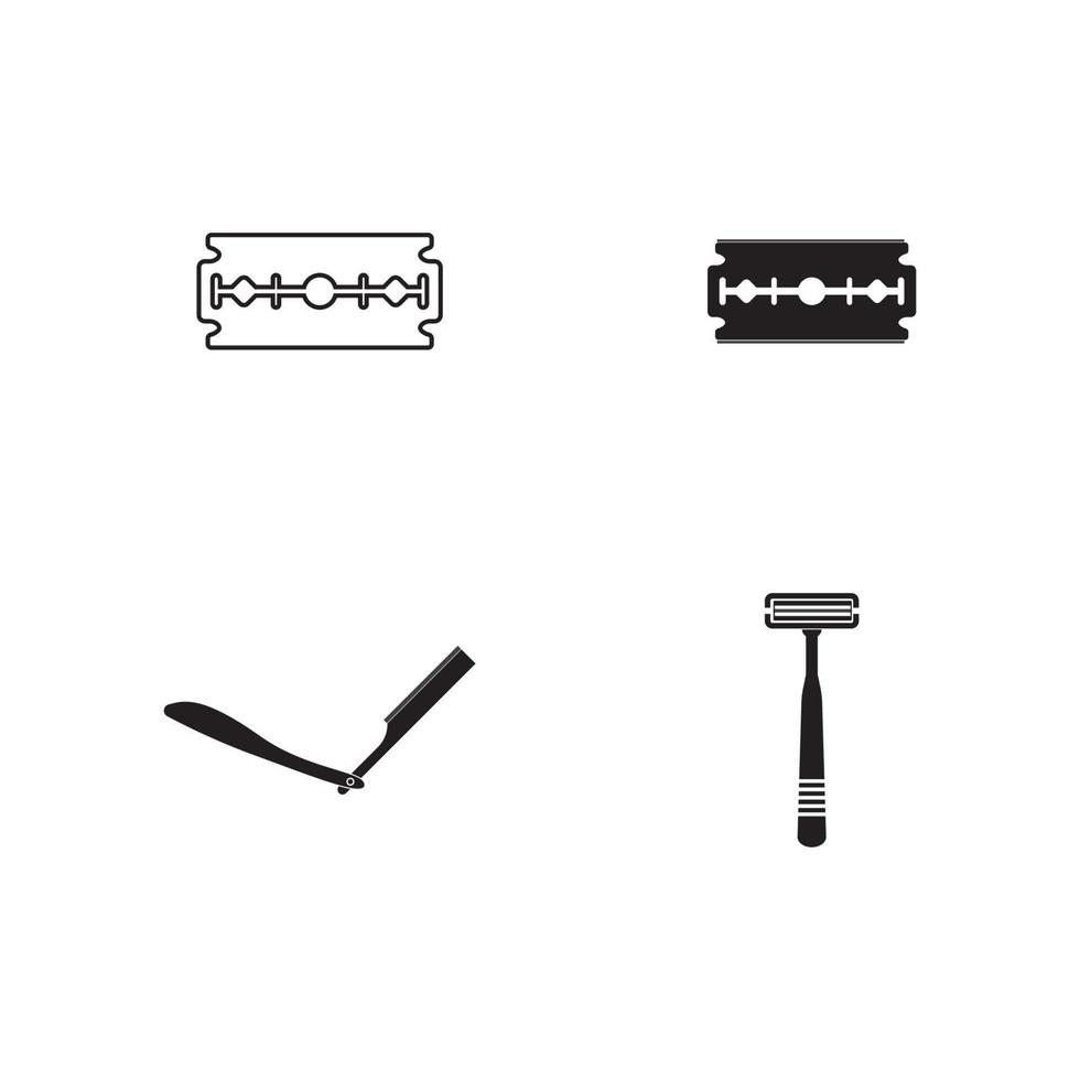 Razor blade logo vector illustration design template