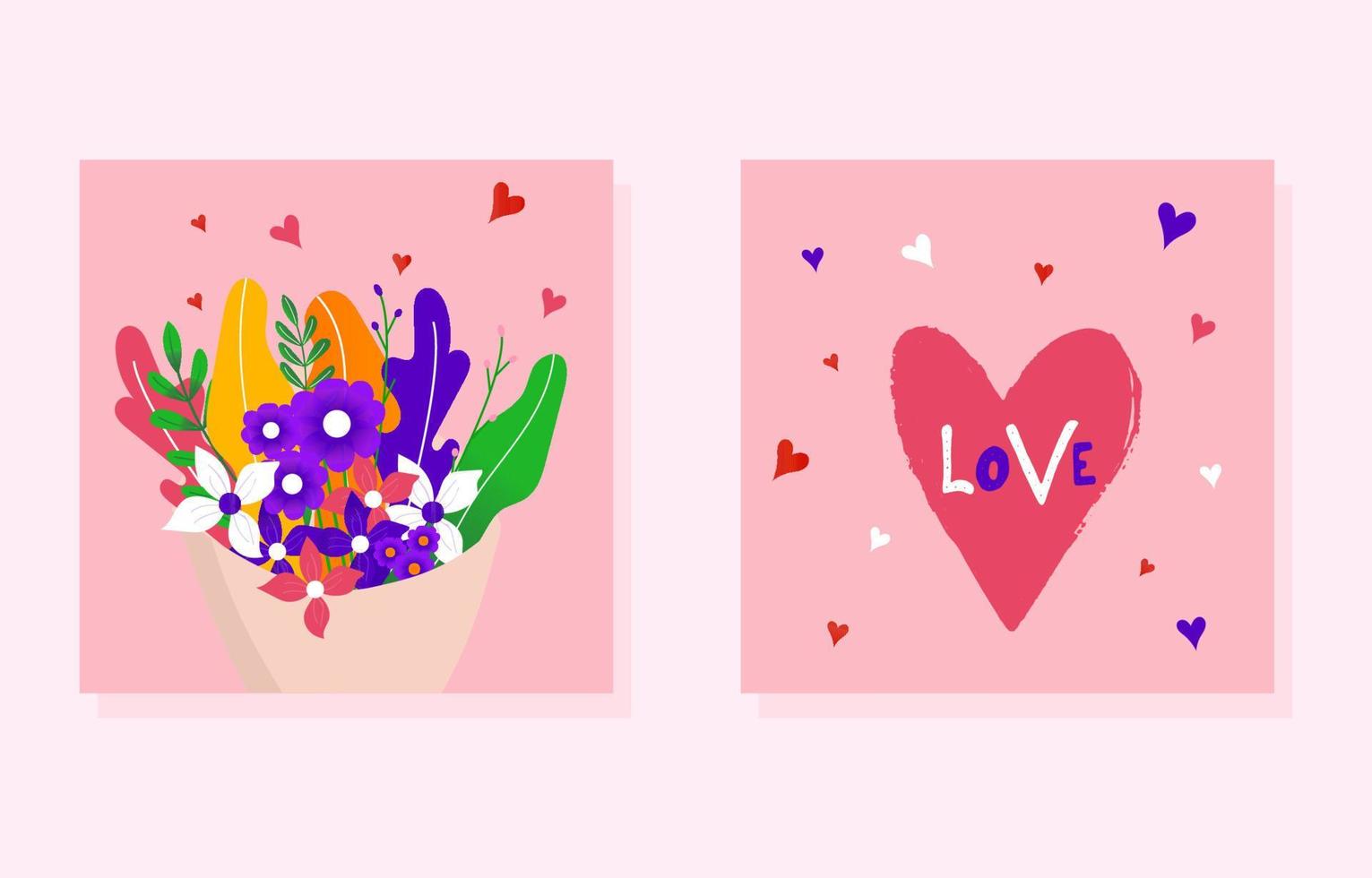 tarjeta de felicitación del día de san valentín con corazón, amor y flores, para feliz día de san valentín. ilustración vectorial papel tapiz, volantes, invitación, afiches, folletos, pancartas. vector