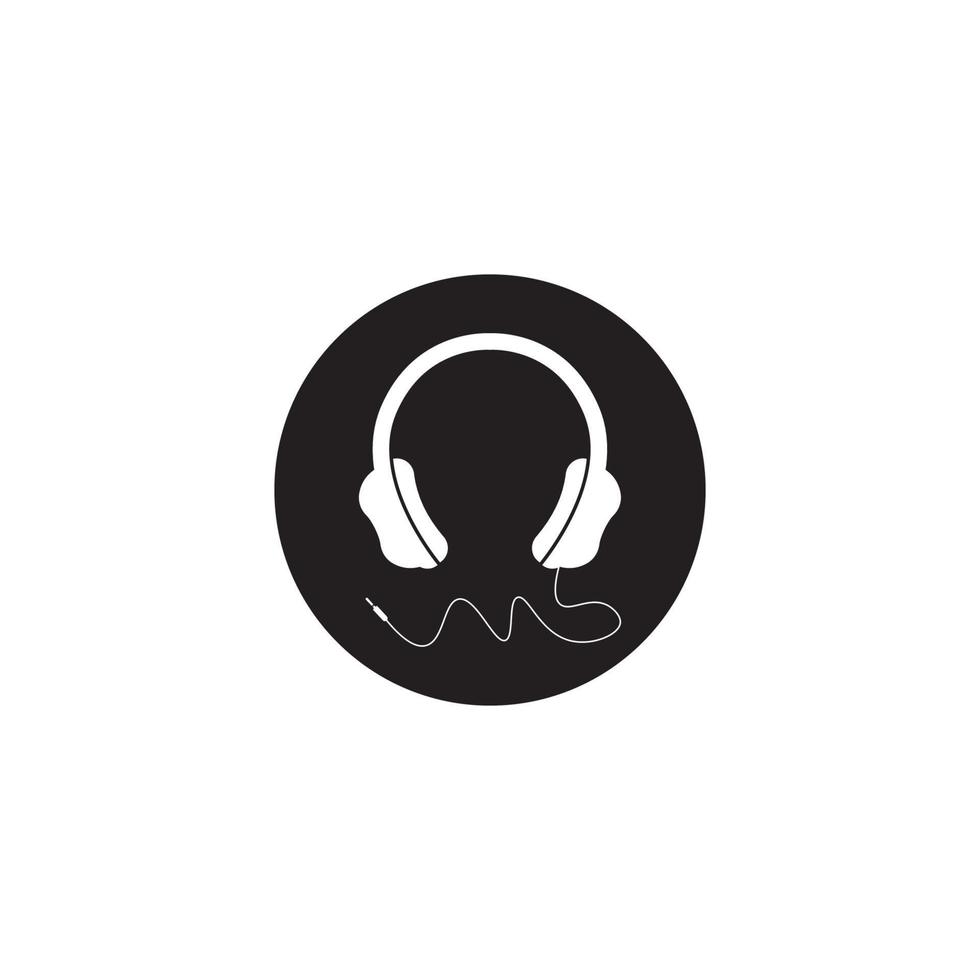 headphone logo vector illustration design template.