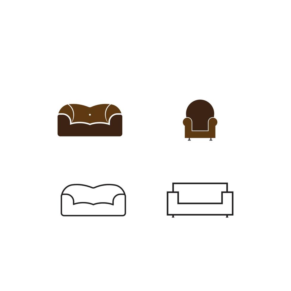 plantilla de diseño de ilustración de vector de icono de sofá.