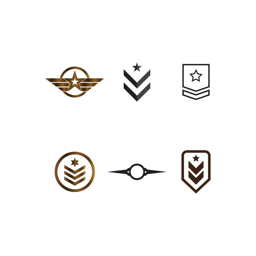 Military rank icon vector