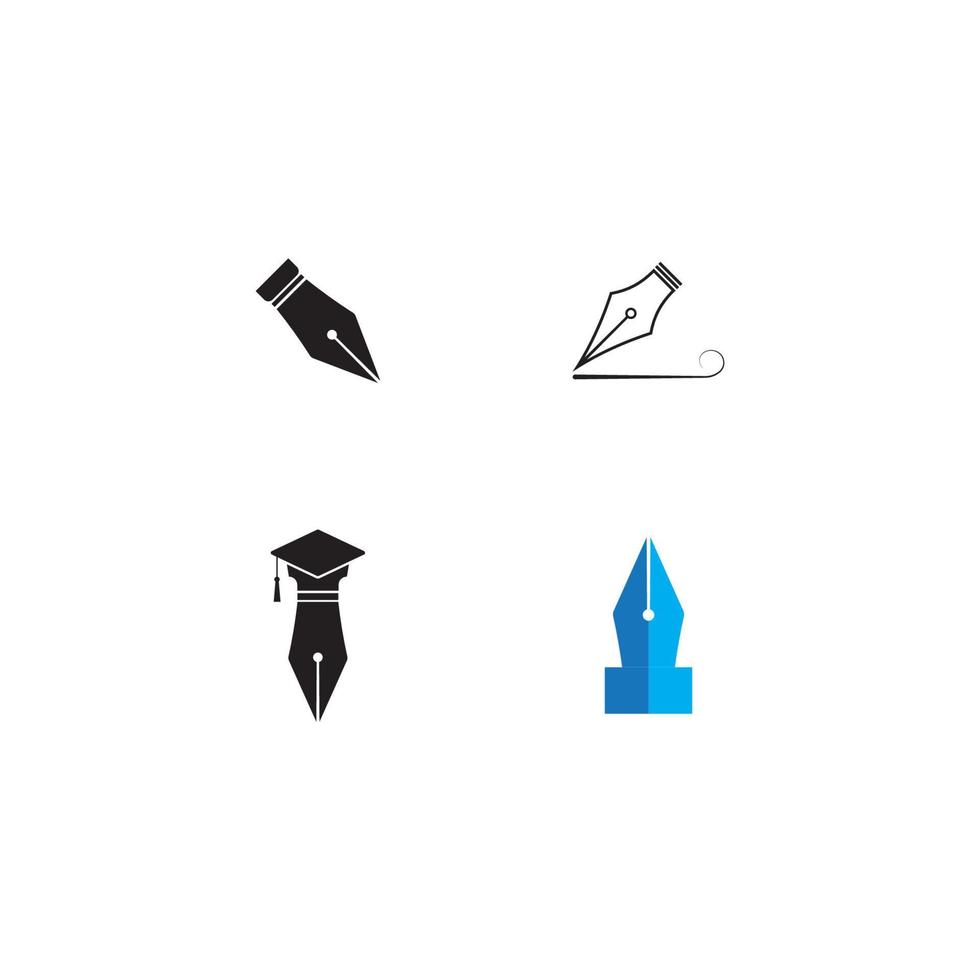 plantilla de diseño de ilustración de vector de icono de pluma de fuente.