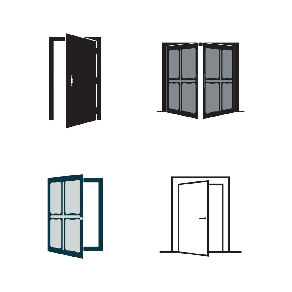 plantilla de diseño de vector de icono de puerta