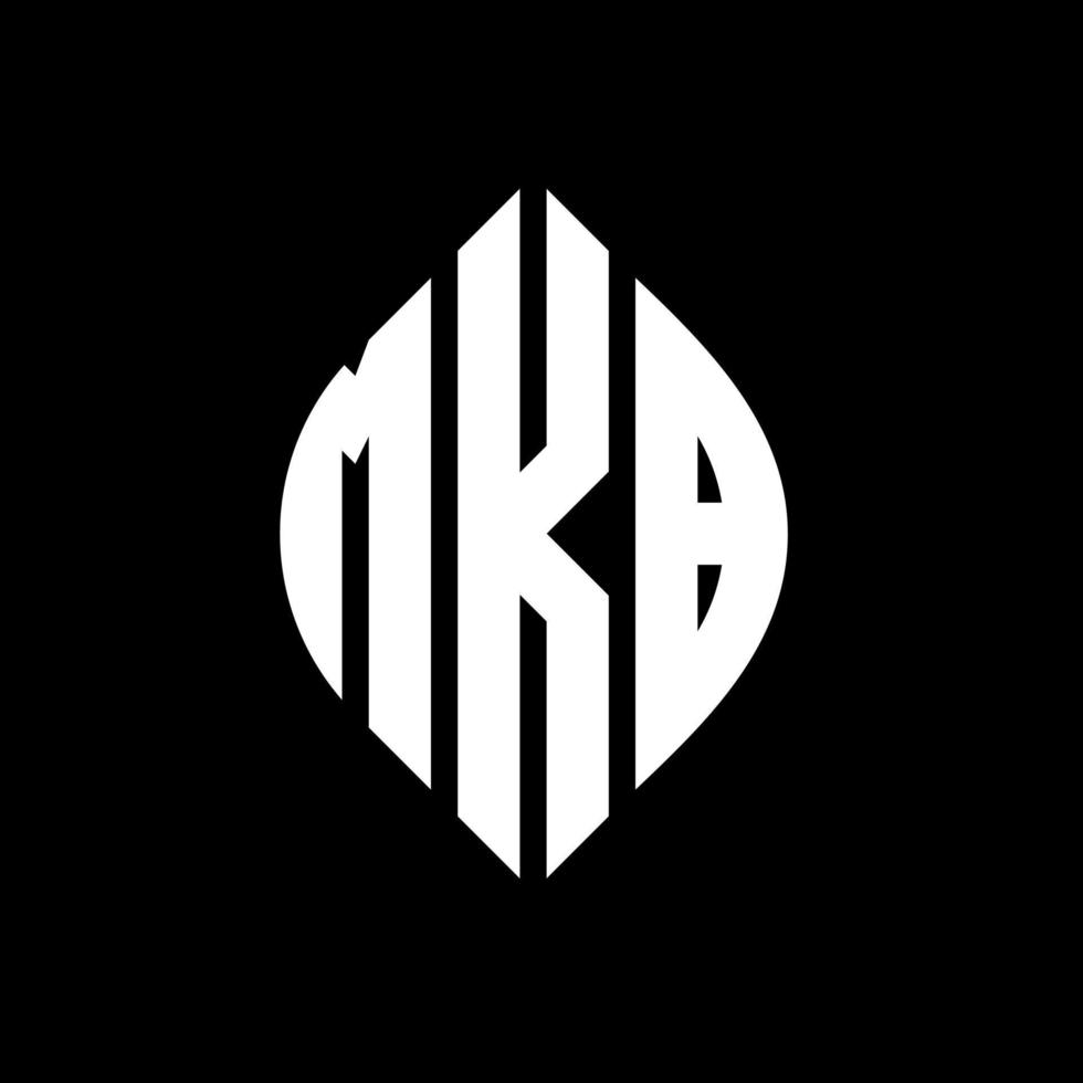 MKB circle letter logo design with circle and ellipse shape. MKB ellipse letters with typographic style. The three initials form a circle logo. MKB Circle Emblem Abstract Monogram Letter Mark Vector. vector
