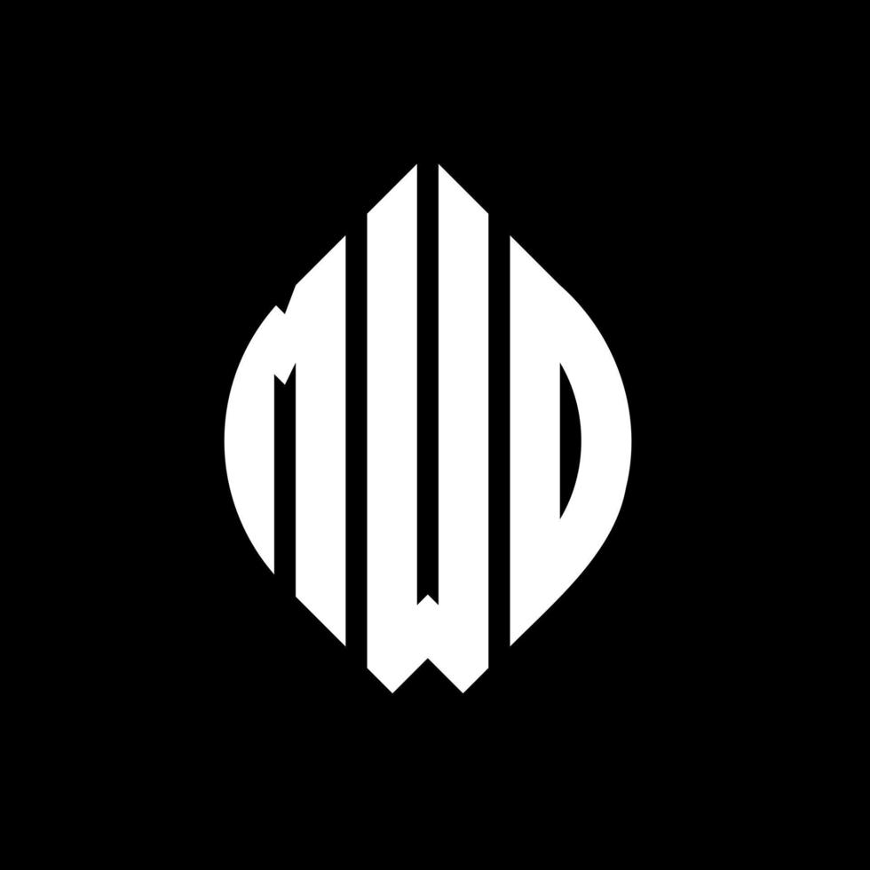 MWO circle letter logo design with circle and ellipse shape. MWO ellipse letters with typographic style. The three initials form a circle logo. MWO Circle Emblem Abstract Monogram Letter Mark Vector. vector