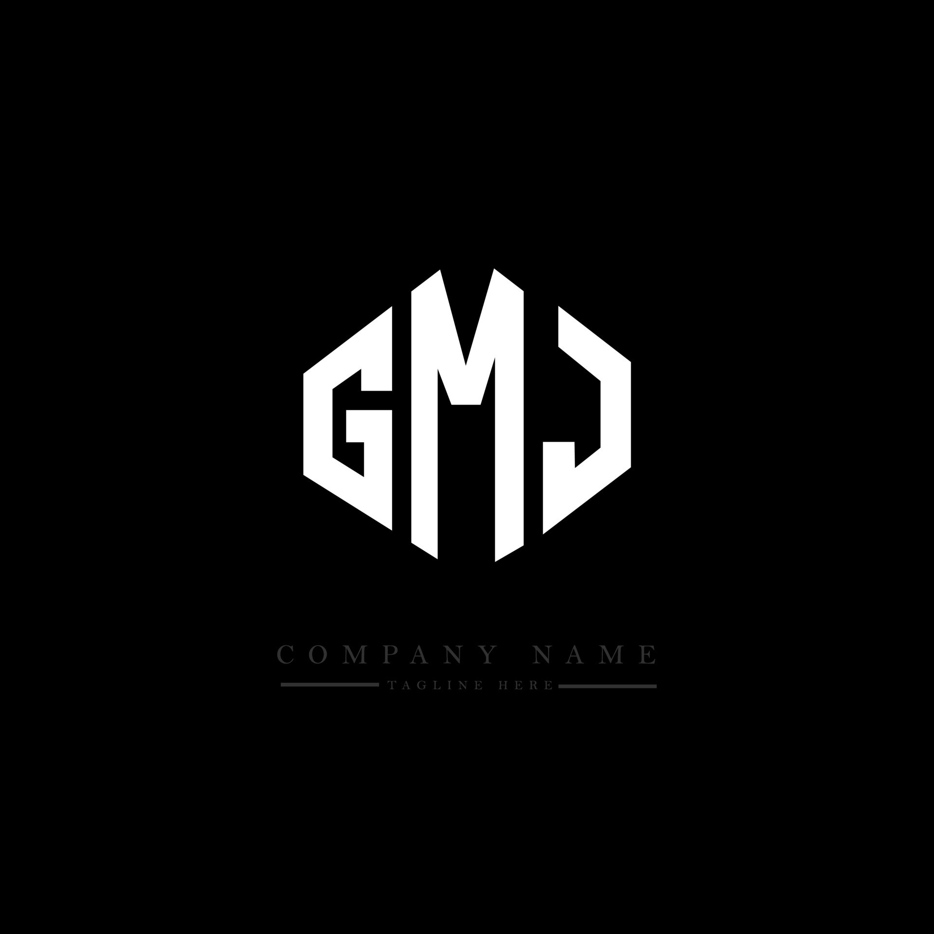 diseño de logotipo de letra gmj con forma de polígono. gmj polígono y