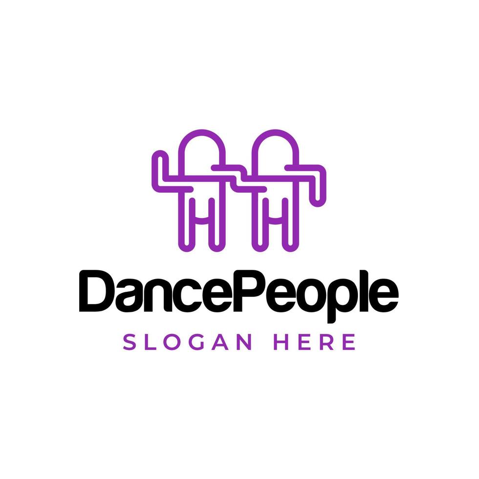 Illustration of a pair of dancing people unique style vector logo