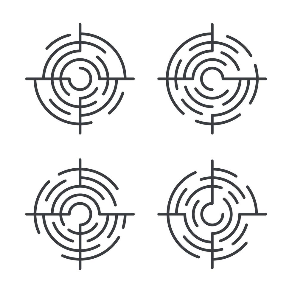 Target icon set vector design element