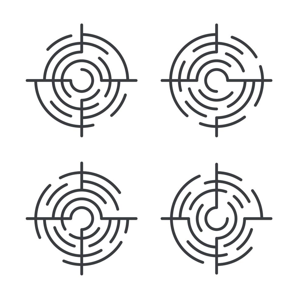 elemento de diseño de vector de conjunto de iconos de destino