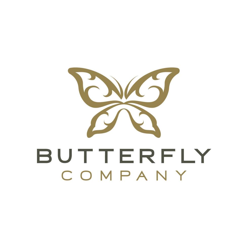 Beauty Luxury Elegant Butterfly Logo design vector