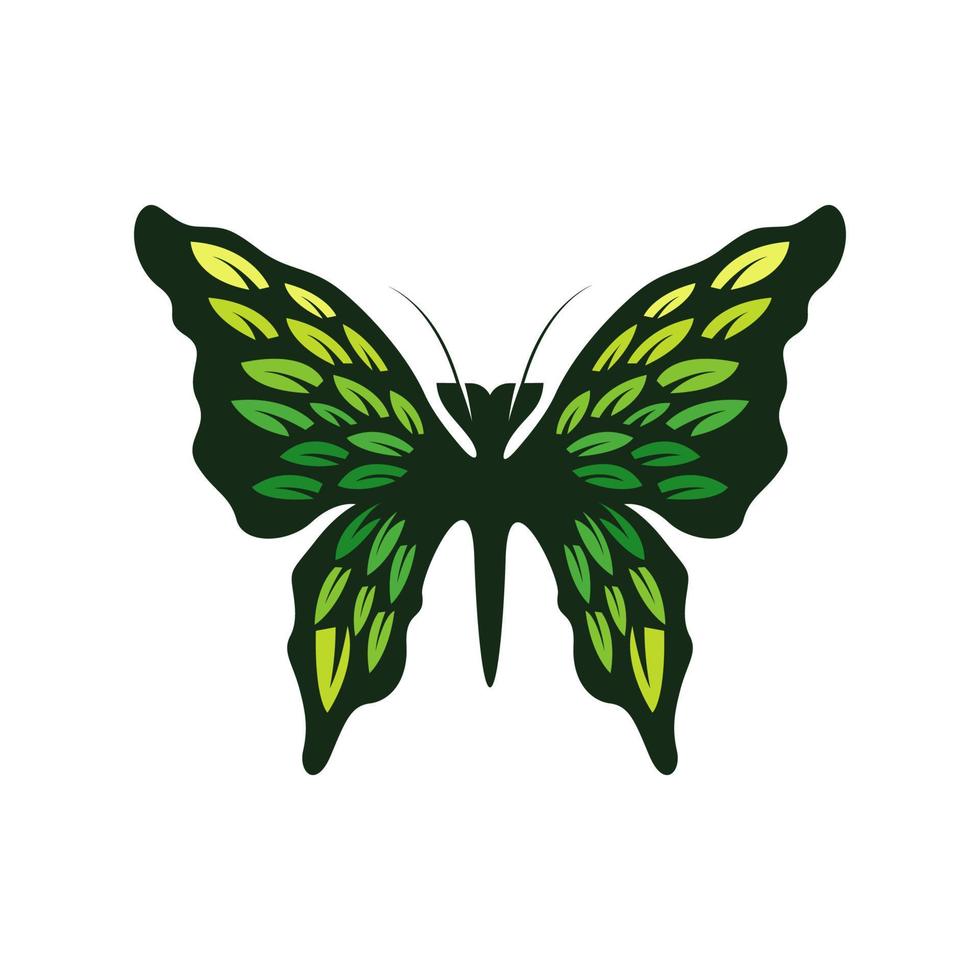 Butterfly logo. Element of butterfly and leaves logo vector template