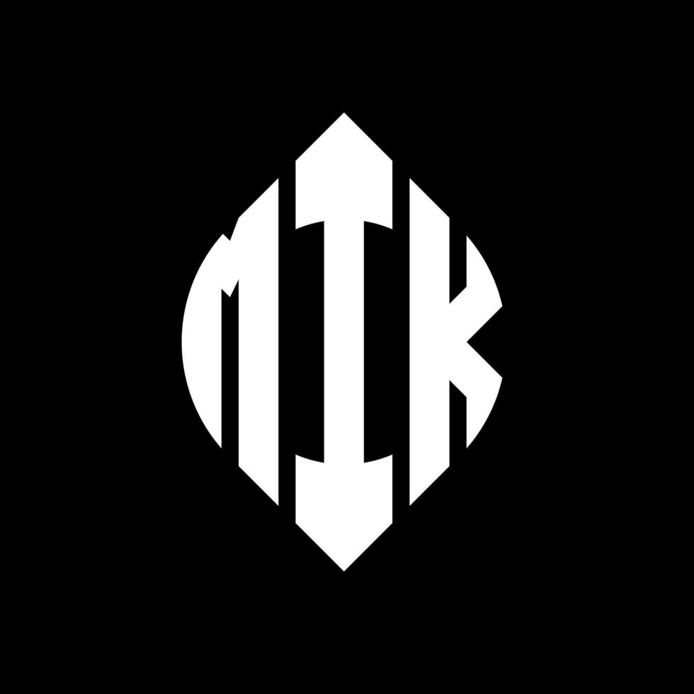 MIK circle letter logo design with circle and ellipse shape. MIK ellipse letters with typographic style. The three initials form a circle logo. MIK Circle Emblem Abstract Monogram Letter Mark Vector. vector