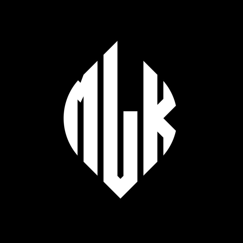 diseño de logotipo de letra de círculo mlk con forma de círculo y elipse. mlk letras elipses con estilo tipográfico. las tres iniciales forman un logo circular. vector de marca de letra de monograma abstracto del emblema del círculo de mlk.