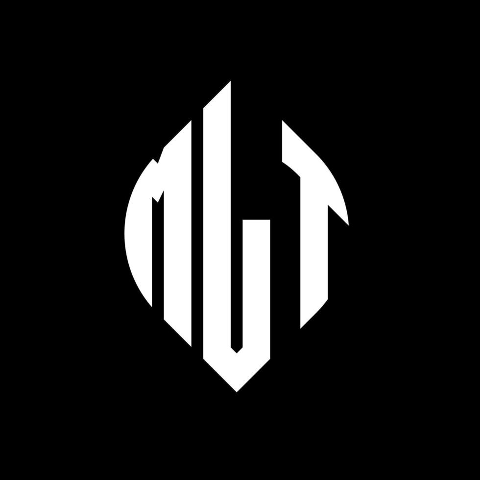MLT circle letter logo design with circle and ellipse shape. MLT ellipse letters with typographic style. The three initials form a circle logo. MLT Circle Emblem Abstract Monogram Letter Mark Vector. vector