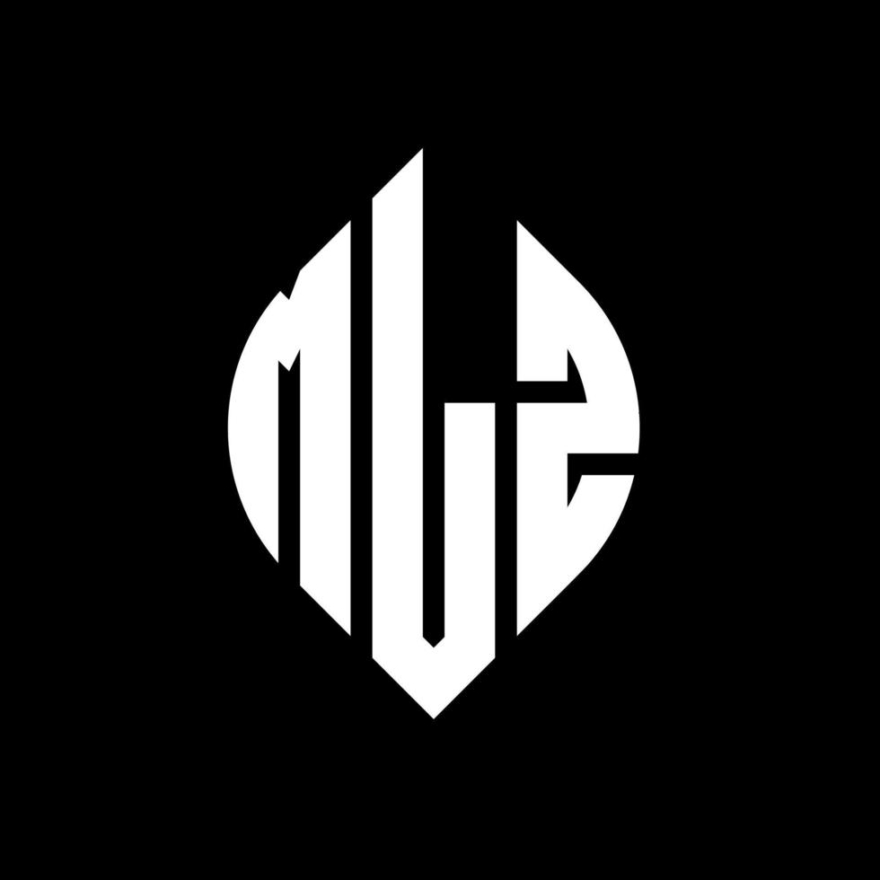 MLZ circle letter logo design with circle and ellipse shape. MLZ ellipse letters with typographic style. The three initials form a circle logo. MLZ Circle Emblem Abstract Monogram Letter Mark Vector. vector