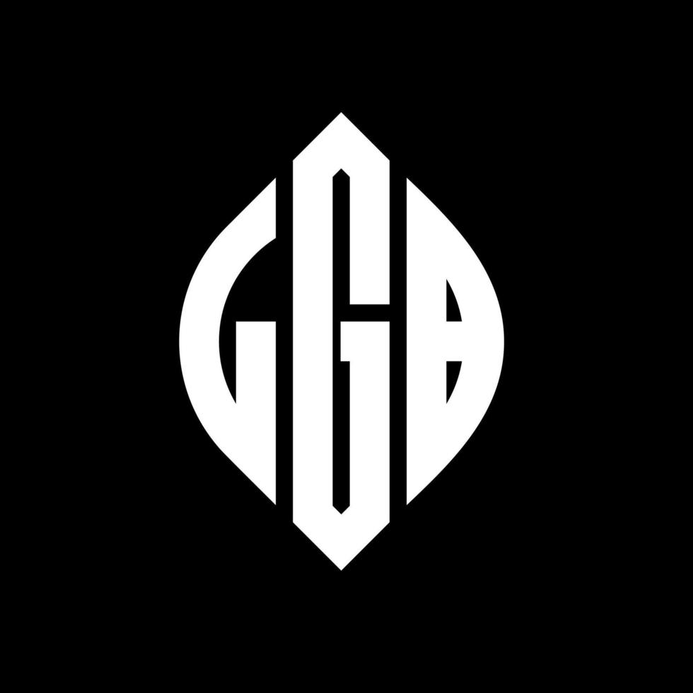LGB circle letter logo design with circle and ellipse shape. LGB ellipse letters with typographic style. The three initials form a circle logo. LGB Circle Emblem Abstract Monogram Letter Mark Vector. vector