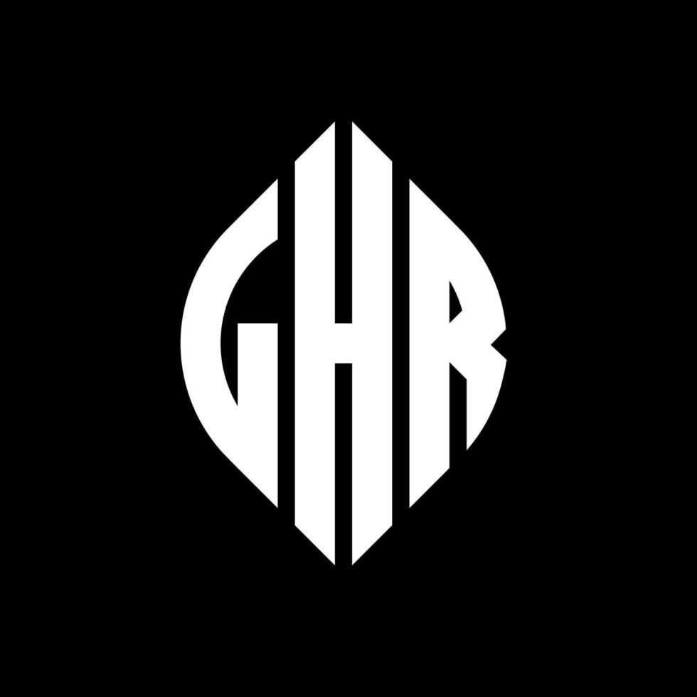 LHR circle letter logo design with circle and ellipse shape. LHR ellipse letters with typographic style. The three initials form a circle logo. LHR Circle Emblem Abstract Monogram Letter Mark Vector. vector