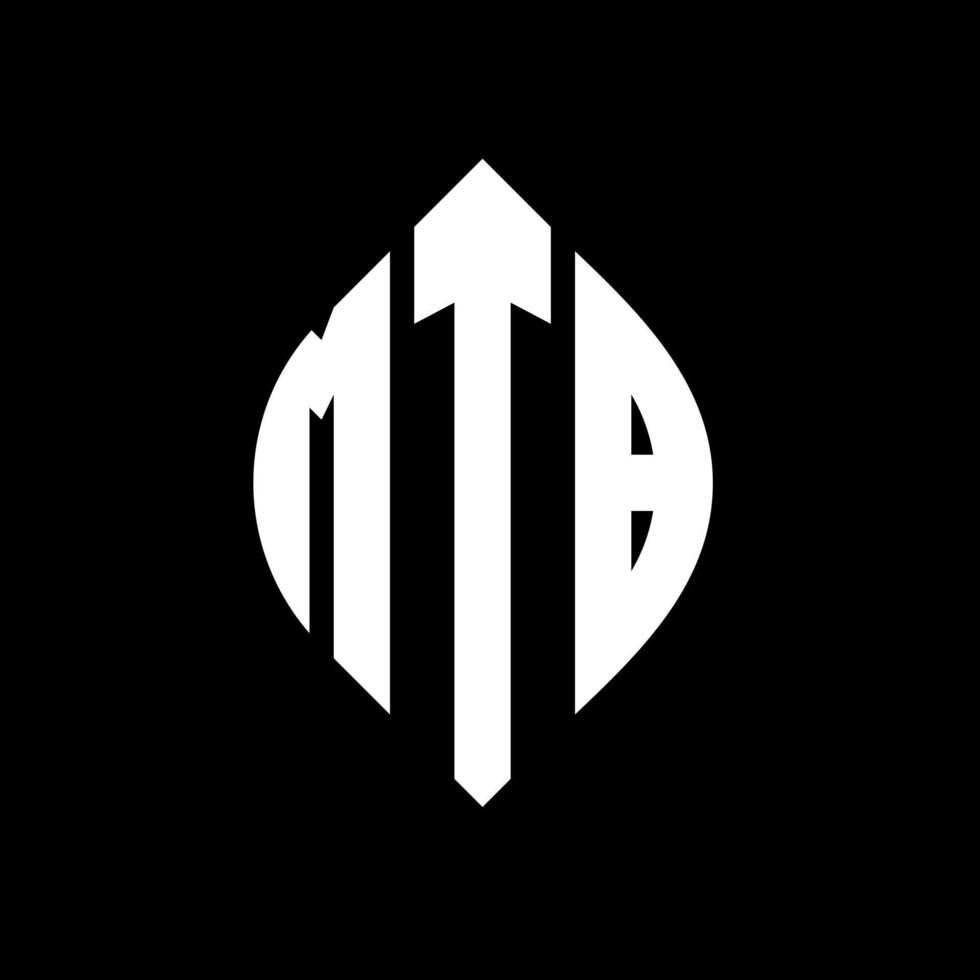 MTB circle letter logo design with circle and ellipse shape. MTB ellipse letters with typographic style. The three initials form a circle logo. MTB Circle Emblem Abstract Monogram Letter Mark Vector. vector