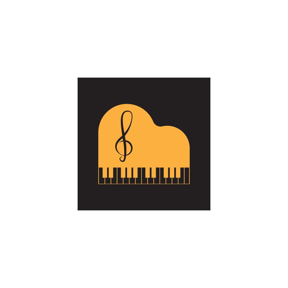 plantilla de diseño de ilustración de vector de logotipo de piano