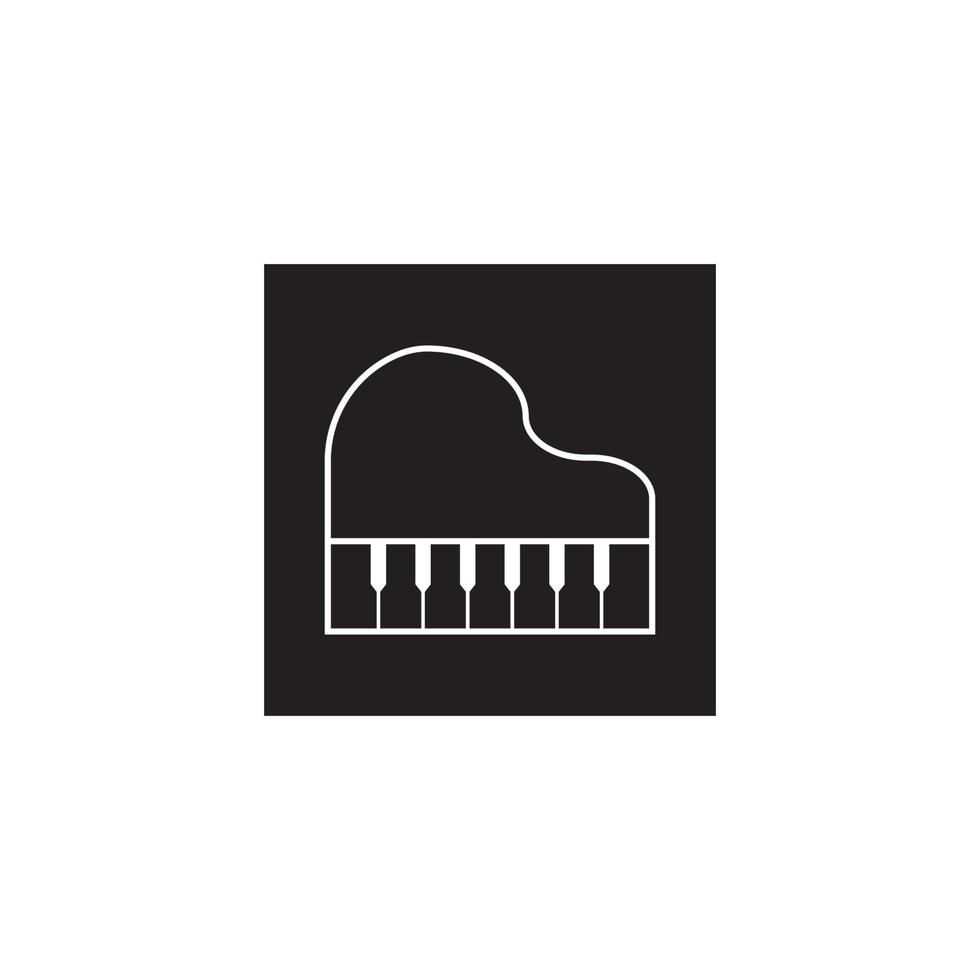 plantilla de diseño de ilustración de vector de logotipo de piano