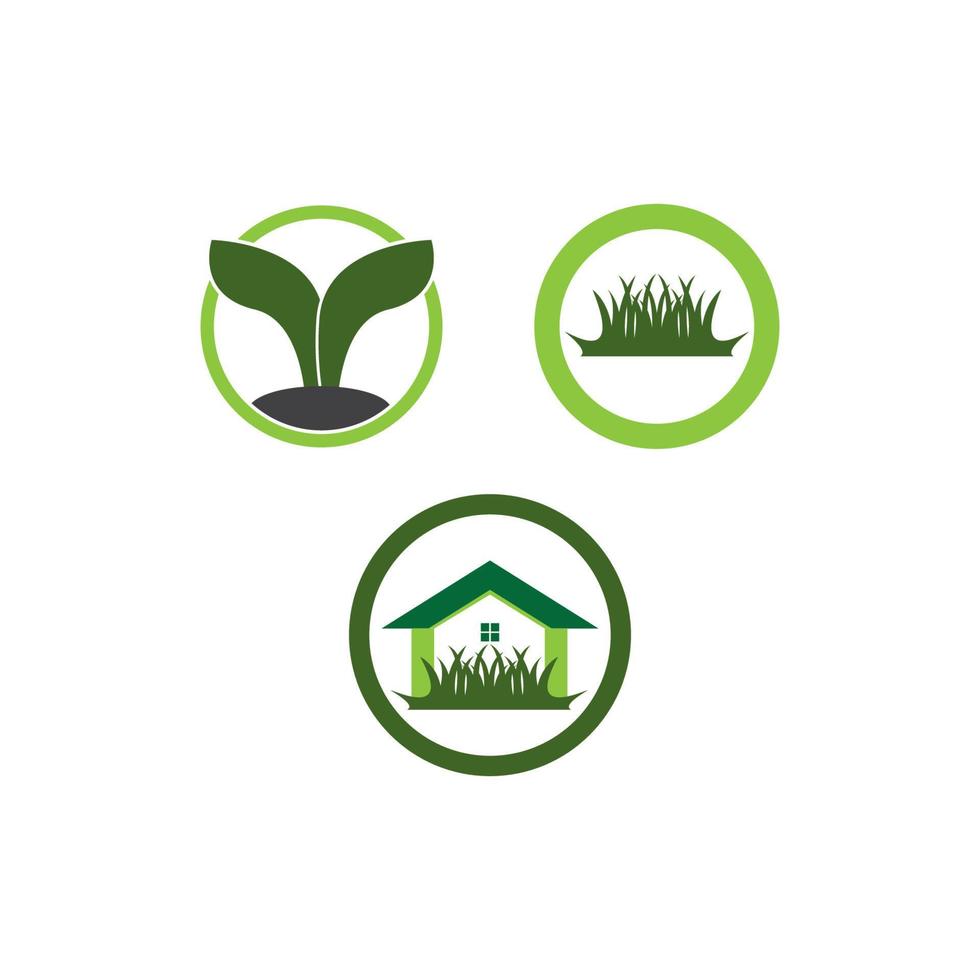 grass logo vector illustration design template