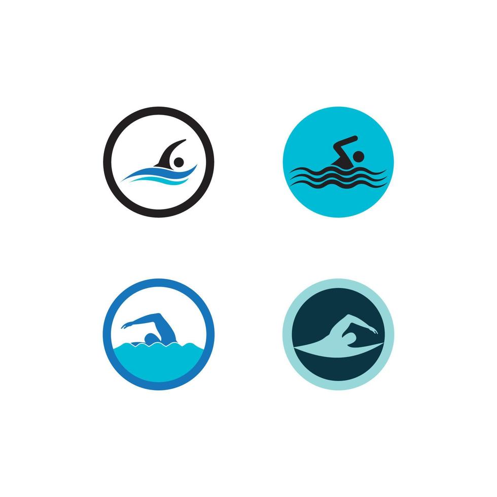 swimming logo vector illustration design template.