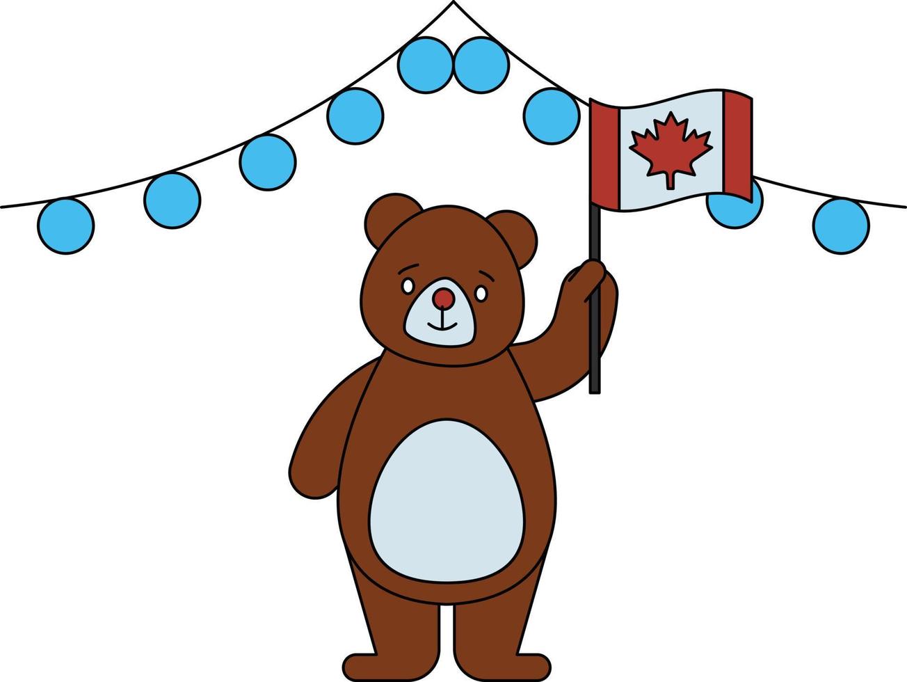 el peluche está celebrando el día nacional de canadá. vector