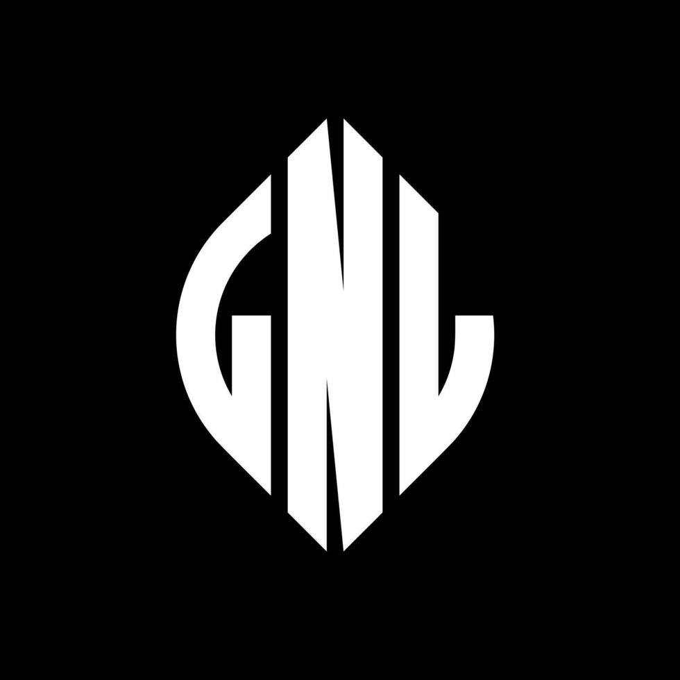 LNL circle letter logo design with circle and ellipse shape. LNL ellipse letters with typographic style. The three initials form a circle logo. LNL Circle Emblem Abstract Monogram Letter Mark Vector. vector