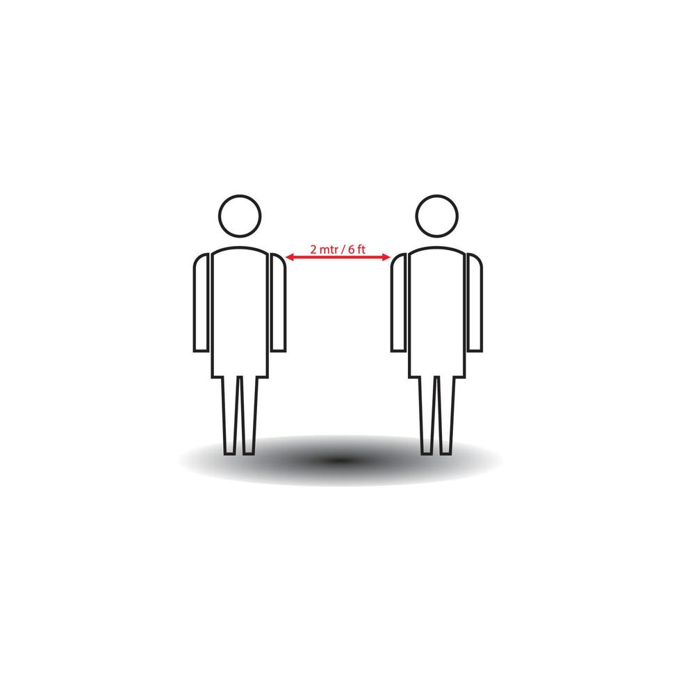 Social distancing Icon vector illustration design template.